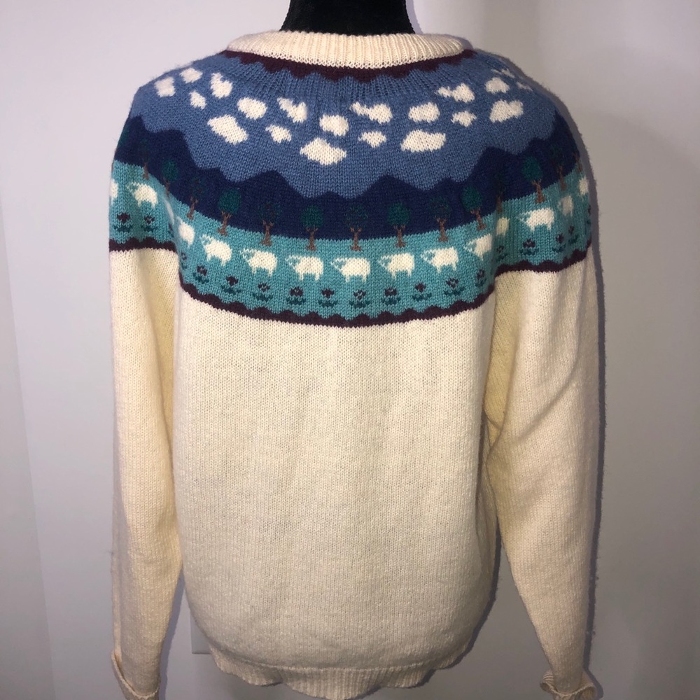 Woolrich Woman Vintage Fair Isle Sheep Sweater M - Picture 5 of 7